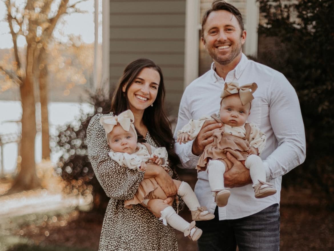 Auto Glass Now's Jaclyn Martinetion with her husband and twin girls.